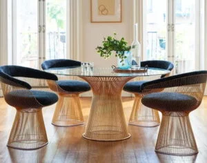 Round Warren Platner Coffee Table nad Chairs 1966