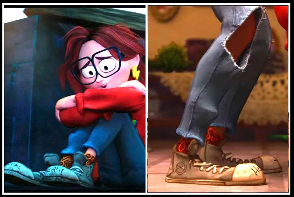 Mitchells-vs.-the-Machines---Katie's-socks-have-the-same-pattern-as-the-shining-rug