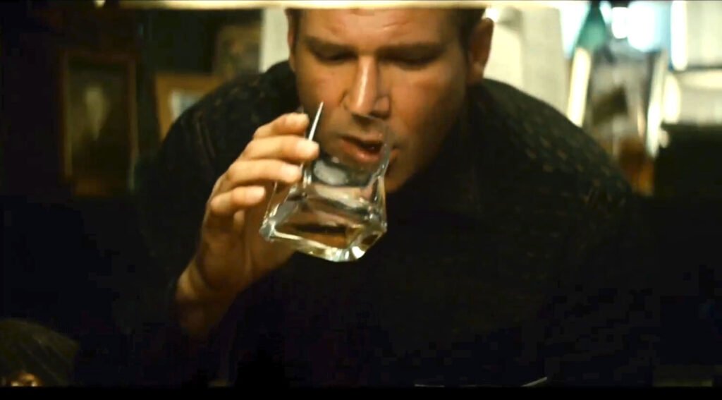 Blade-Runner-Whiskey-Glasses-Rachaels-Memories-Scene-Harrison-Ford
