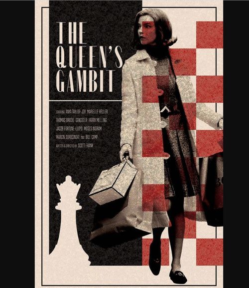 Queens Gambit Poster, Poster Queen Vintage, Queens Gambit.