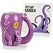 Pink Octopus Ceramic Coffee Mug with Tentacle Handle and Bonus Key Chain (1)