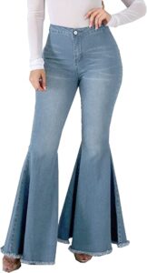mamma mia pants - Bell Bottom Jeans for Women High Waisted Skinny Ripped Destroyed Flare Classic Denim Pants Fashion