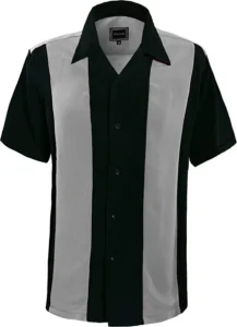 Mens Button Down Bowling Shirt, Cuban Style Retro David Barron Narcos Mexico