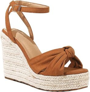 70s-outfit-Platform Ankle Strap Womens Sandals Open Toe Espadrille Wedge