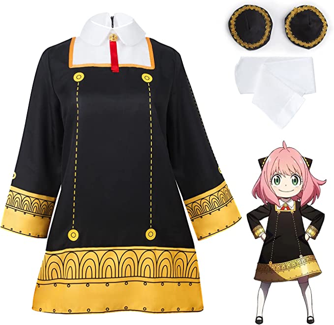 Anime Spy×Family Costume Anya Loid Forger Cosplay Uniform Halloween Dress Outfit for Girls Mens