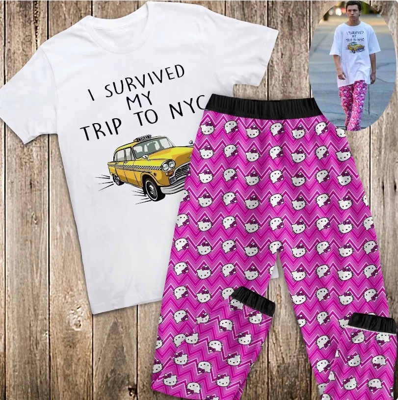  I Survived My Trip to NYC Casual Pants Fashion Pink