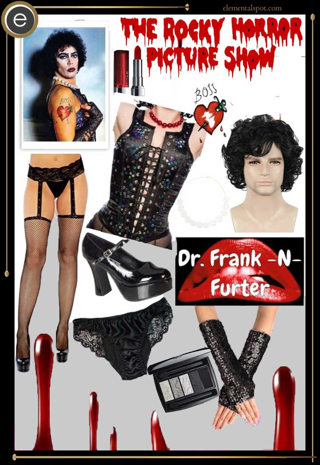 Rocky Horror Show Frank N Furter Wig Brown main image 0