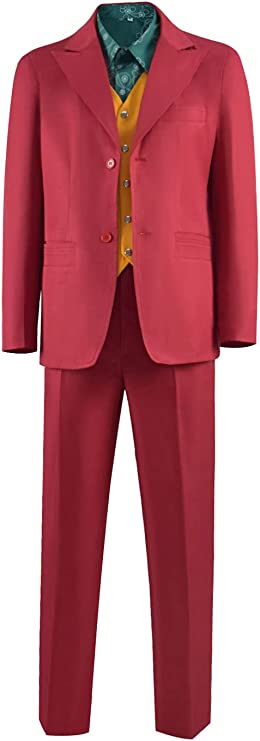 Villain Buffoon Joke Red Outfits Arthur Fleck Halloween Cosplay Costume Adult