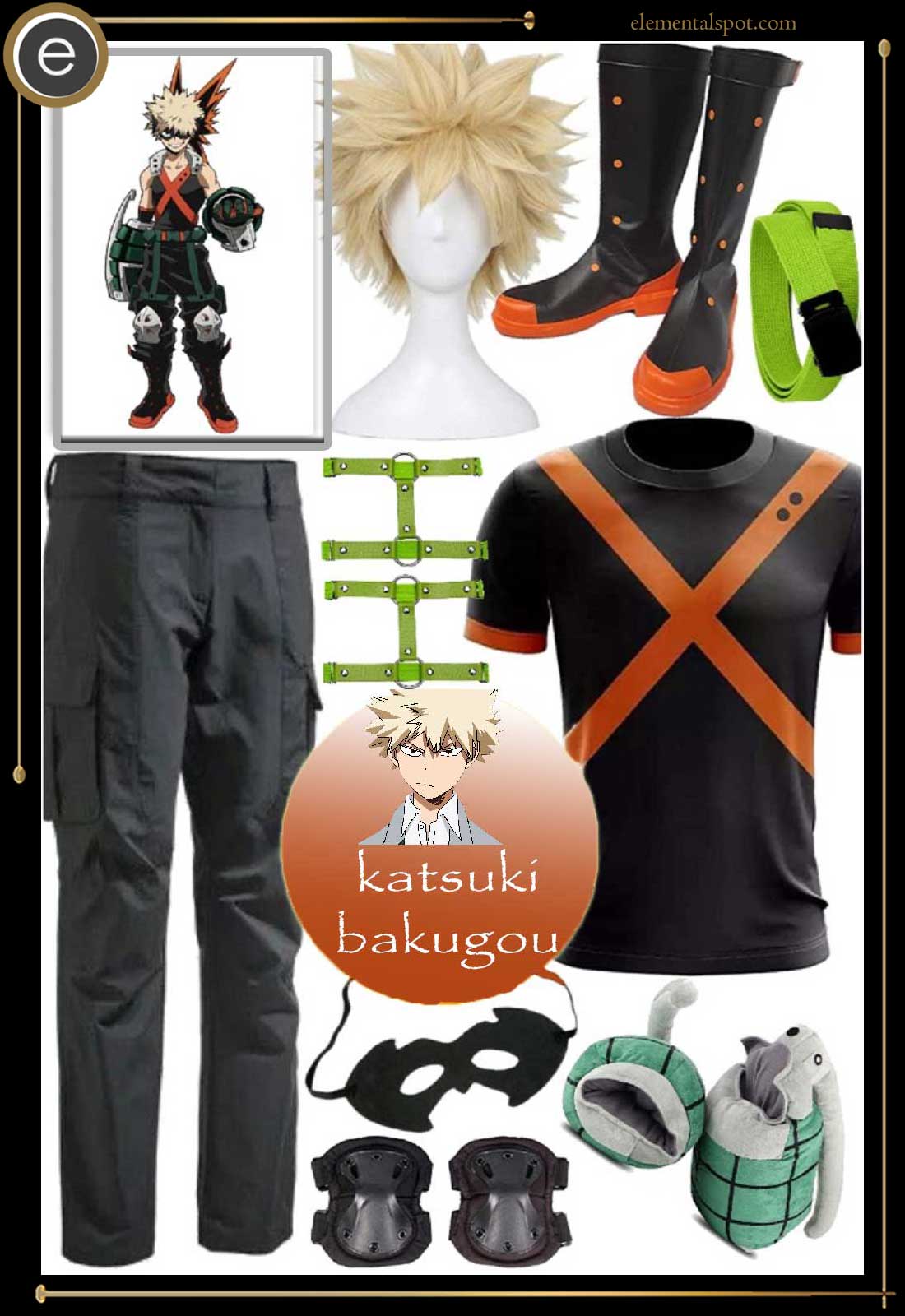 Y Hero Academia Bakugou Katsuki Bakugo Cosplay Costume Outfit Halloween ...