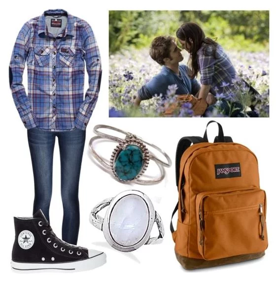 Bella Swan Outfits In Eclipse Two Plaid Shirt Backpack Outfit .webp