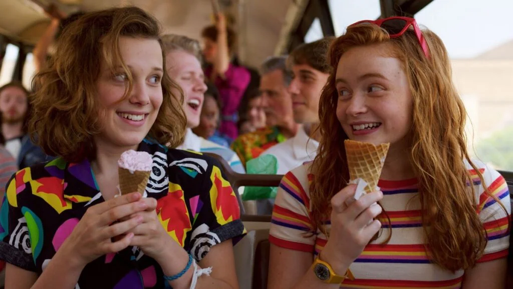 Honey Punch Striped Ringer Tee worn by Max Sadie Sink seen in Stranger Things S03E03