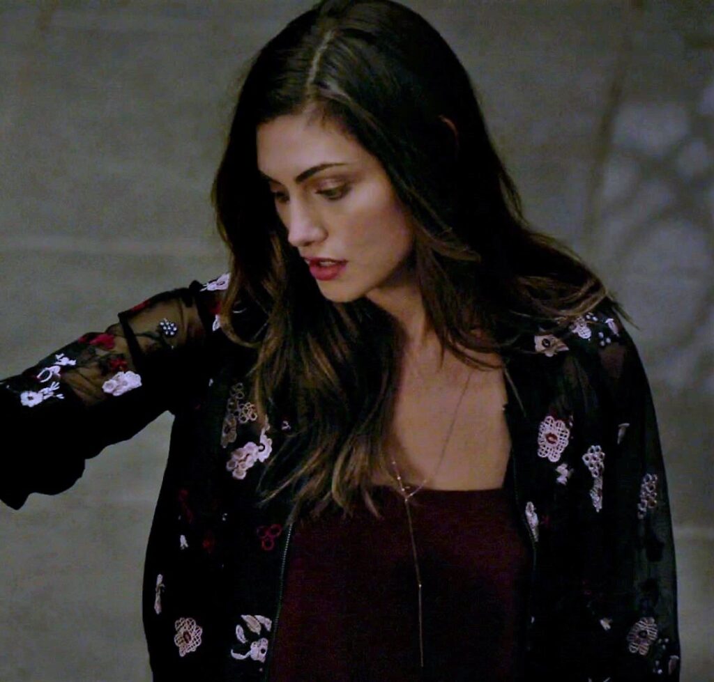 Lucy Paris Embroidered Bomber Jacket worn by Hayley Phoebe Tonkin seen in The Originals S04E06