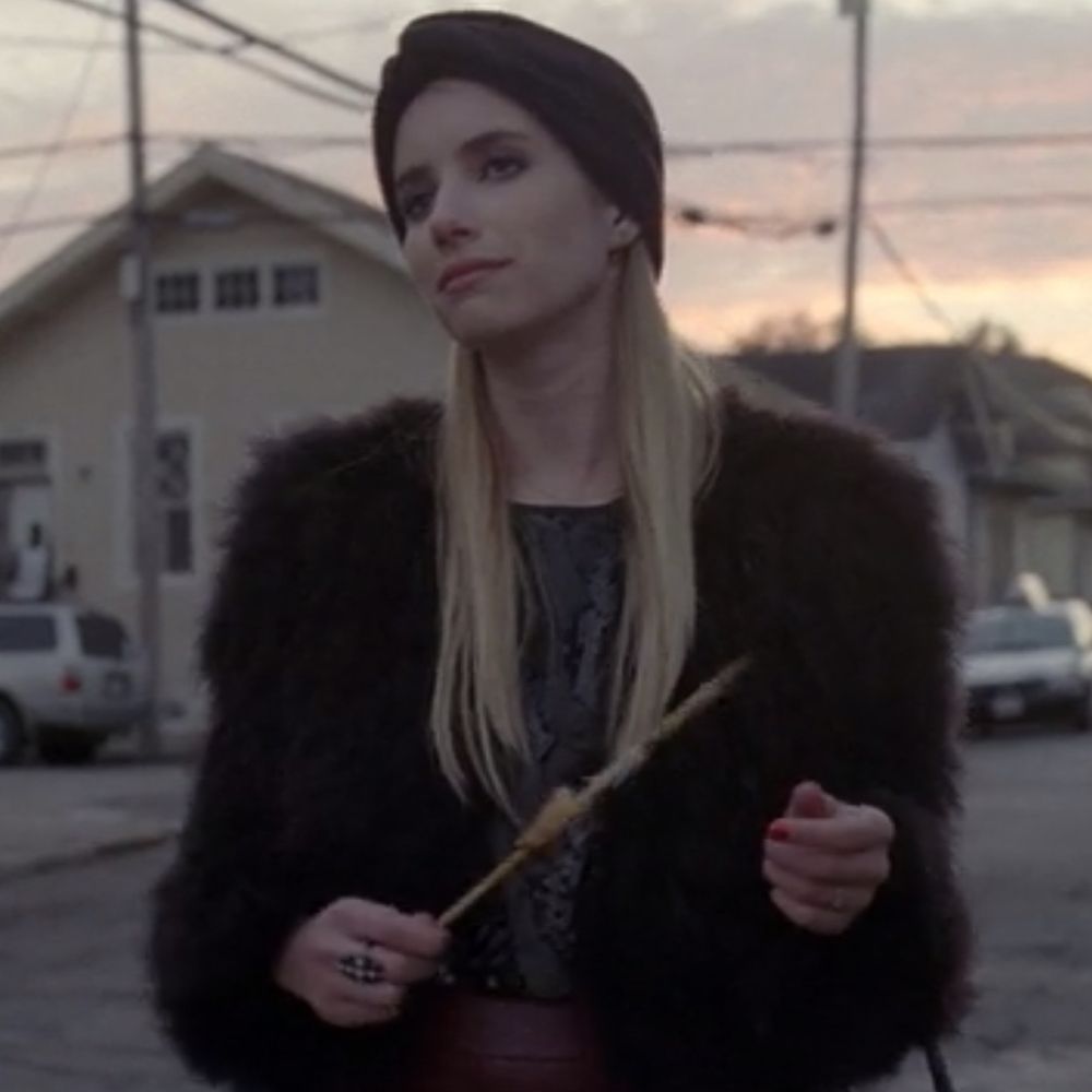 Madisons Fur Jacket and Leather Mini-skirt Outfit-AHS