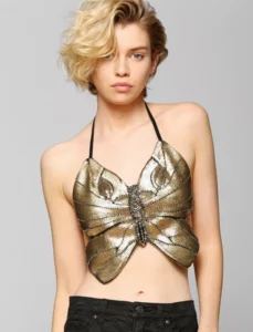 Butterfly Sequin Halter Top worn by Misty Day Lily Rabe in American Horror Story Coven