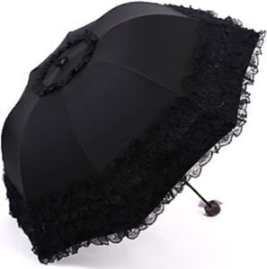 Heart Princess Lace Twice Folding Umbrella Ultraviolet-Proof Umbrella Sun UV Protection Umbrellas