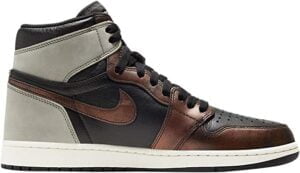 Men Jordan 1 Retro High OG Patina Black Fresh Mint-Light Army