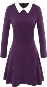 long-sleeve-purple-collar-dress