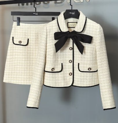 tweed-suit-for-women-skirt-and-blazer-white-black