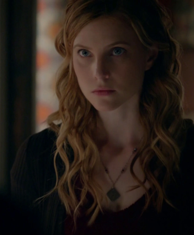 KimJakumDesigns Celtic Dream Necklace worn by Valerie Tulle (Elizabeth Blackmore) seen in The Vampire Diaries S07E16.