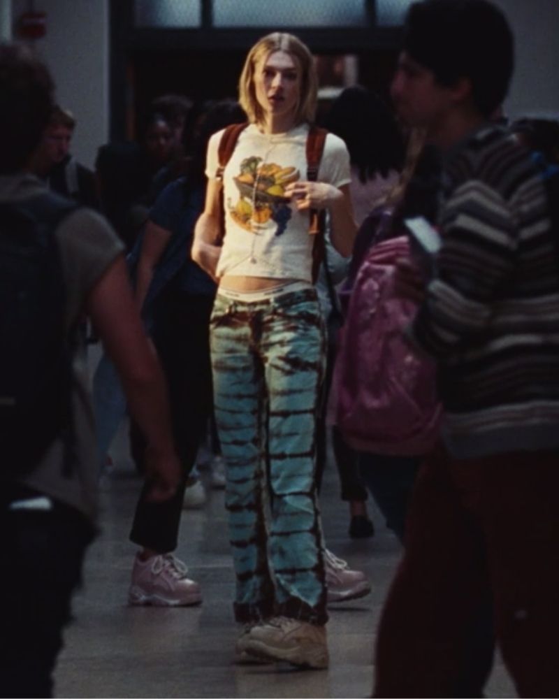 Lazoschmidl John T-shirt worn by Jules Vaughn (Hunter Schafer) seen in Euphoria S02E02