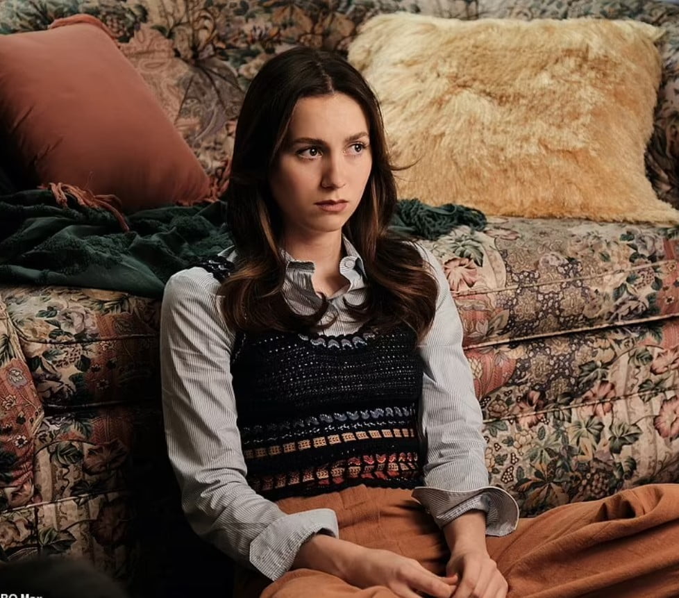Lexi’s shirt, sweater vest and corduroy pants look.