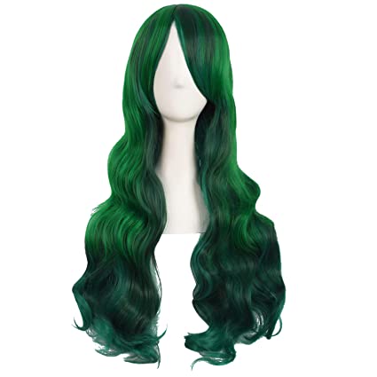 Beautiful Long Wavy Harajuku Style Cosplay Green Wig