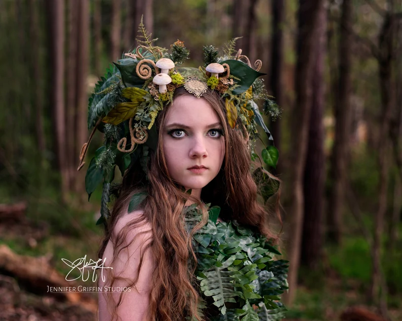 Forest Goddess Headdress green hair costume ideas