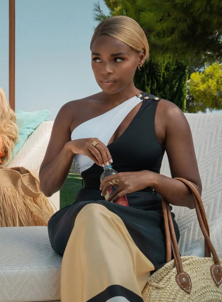 Janelle Monae Outfits in Glass Onion - Black and White Dress
