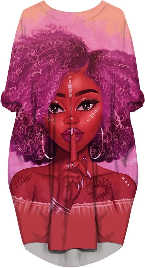 omen's Casual Loose Long Dress T-Shirt