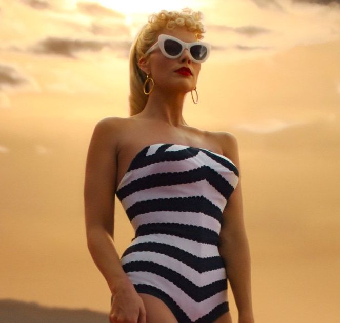 Barbie’s Reimagined Black and White Swimsuit for the Barbie Movie