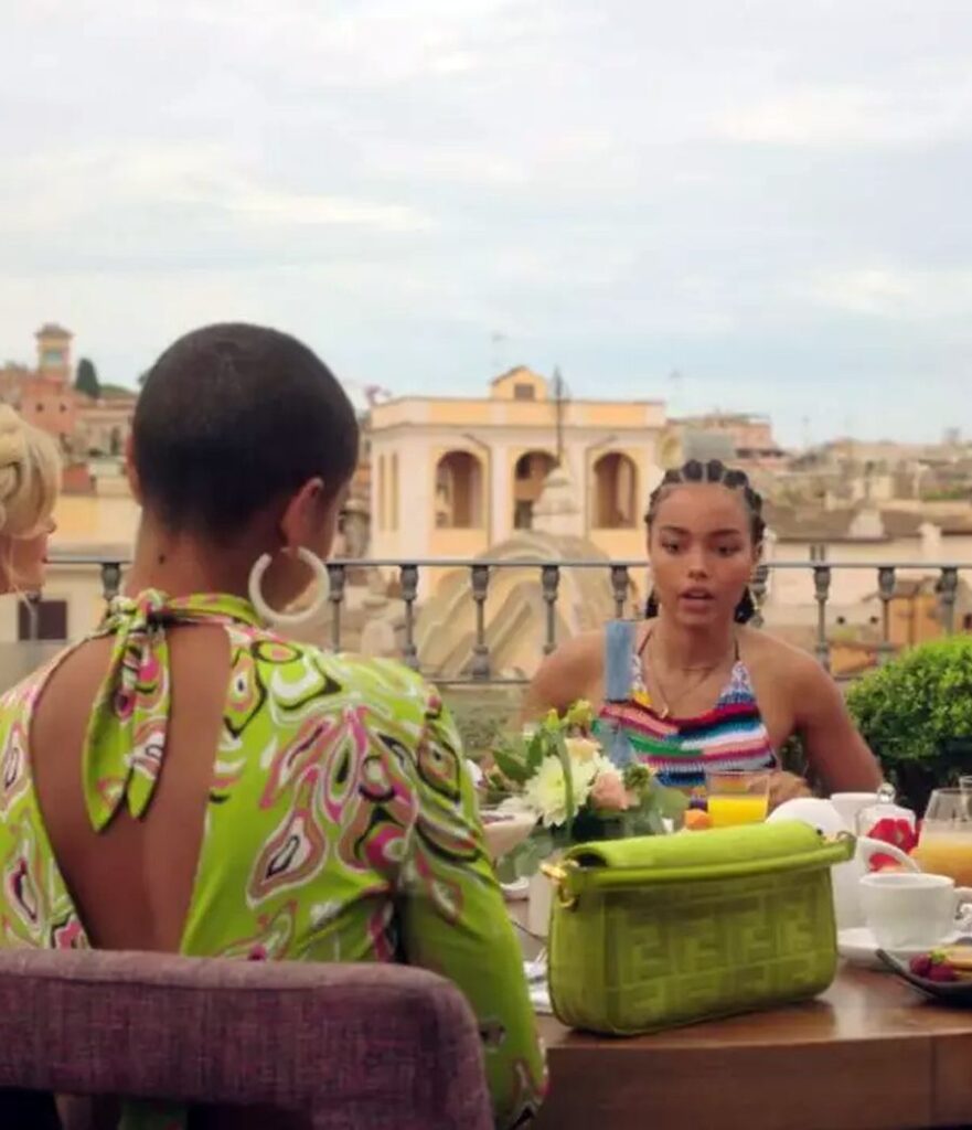 Green bag by Fendi, worn by Julien Calloway (Jordan Alexander), seen in Gossip Girl (S02E10)