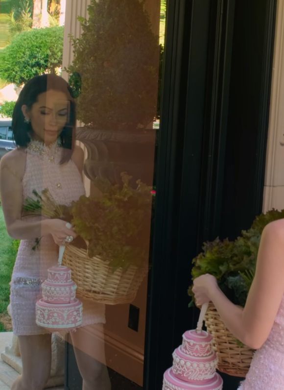 Moschino Pink Cake Bag worn by Christine Chiu seen in Bling Empire (S02E01)
