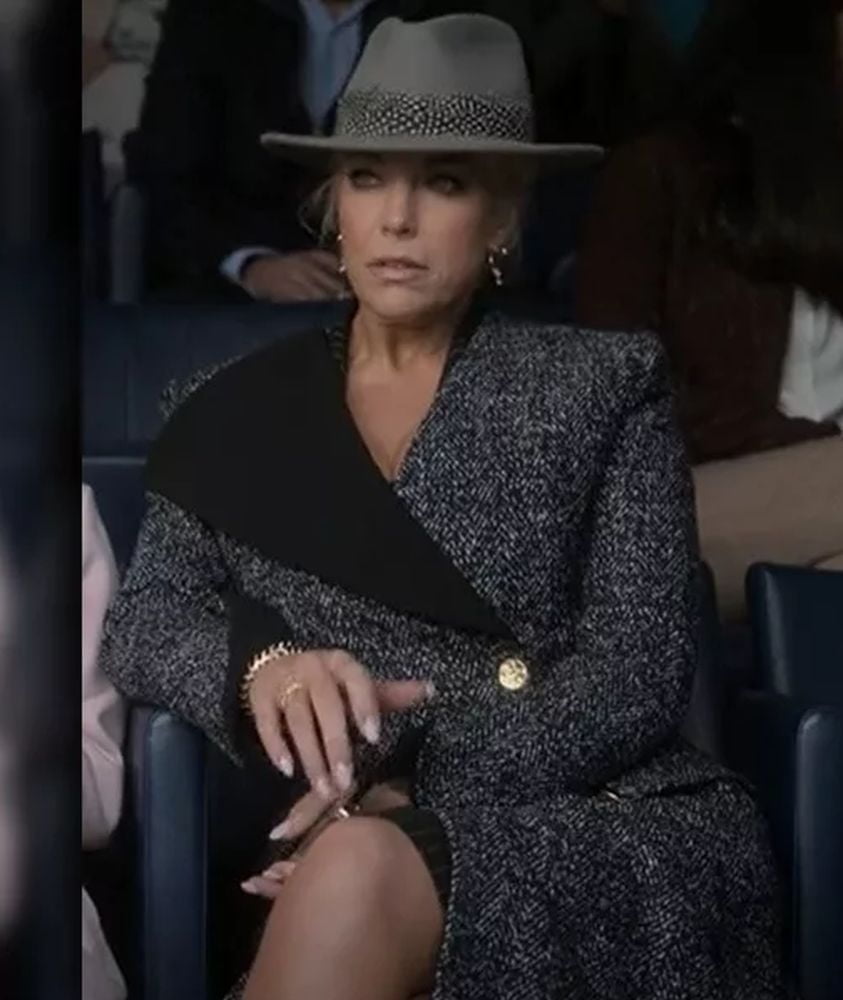 Rebecca Welton’s Best Outfits - Bosslady Gray Coat in Season Three of Ted Lasso