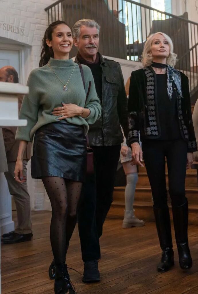 Soft and tough knit sweater and leather mini skirt from Parker The Out Laws Outfit