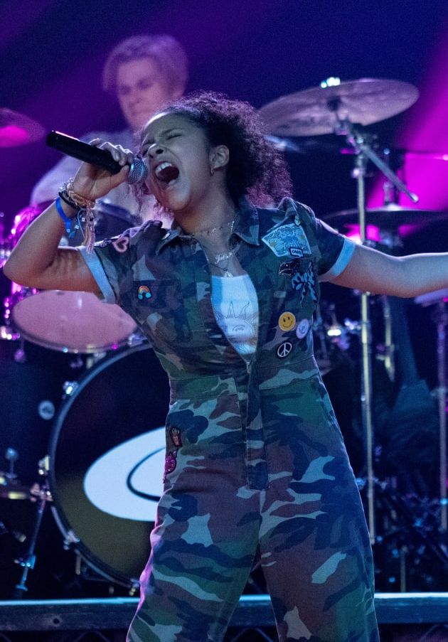 Julie and the Phantoms Outfits -Camo Print Jumpsuit worn by Madison Reyes in Julie and the Phantoms
