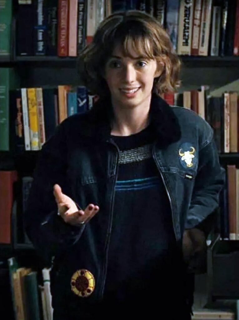 Robin Buckleys’s Outfits - Black Sherpa Jacket Worn in Stranger Things