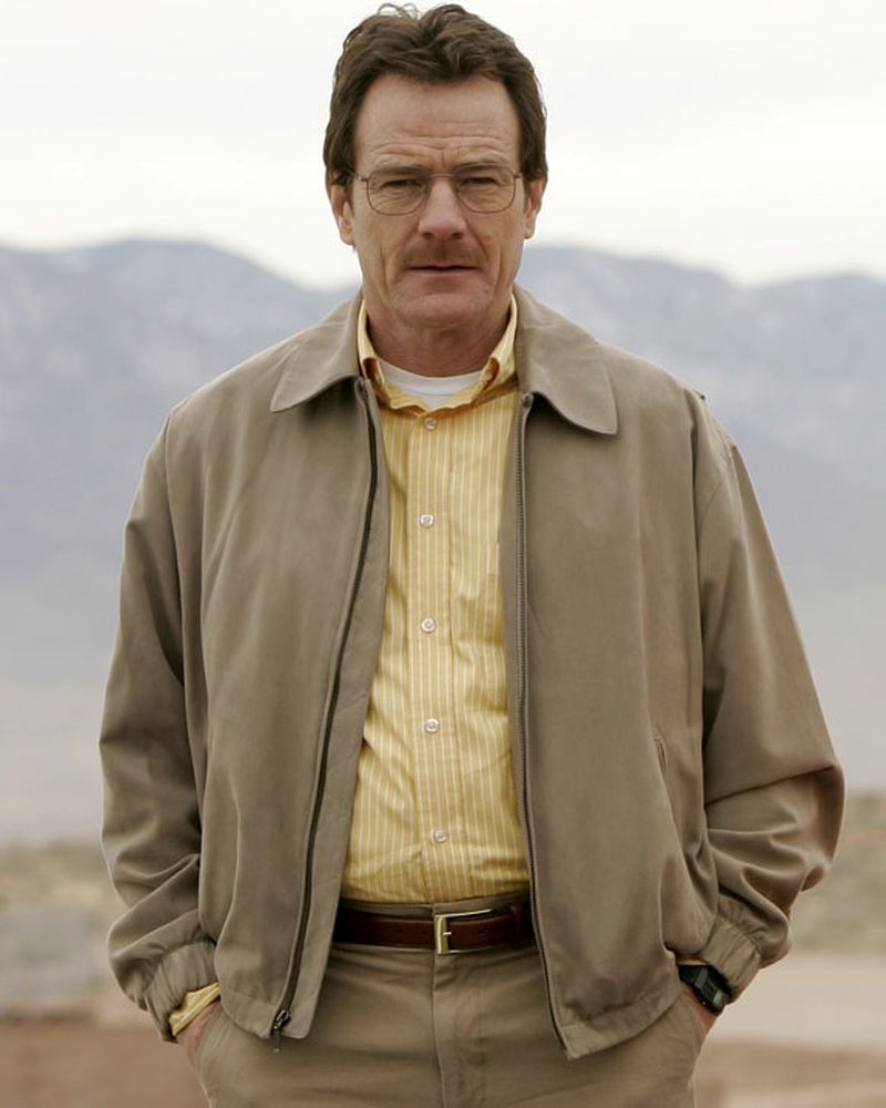 Walter White’ Outfits - Straight-Laced Tan Jacket and Yellow Button-Down Shirt