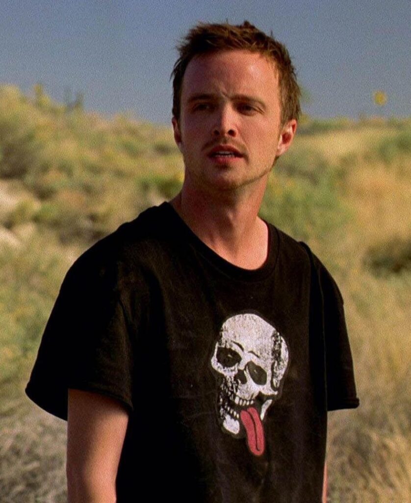 jesse-pinkman-style-fashion-looks-and-clothes-breaking-bad-Jesse’s Cheeky Tongue and Skull T-shirt