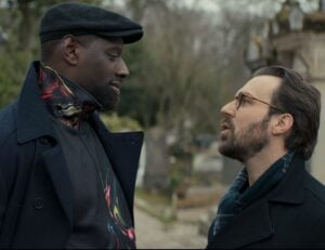 LUPIN Floral Track Zipper Jacket worn by worn by Assane (Omar Sy) S03E02