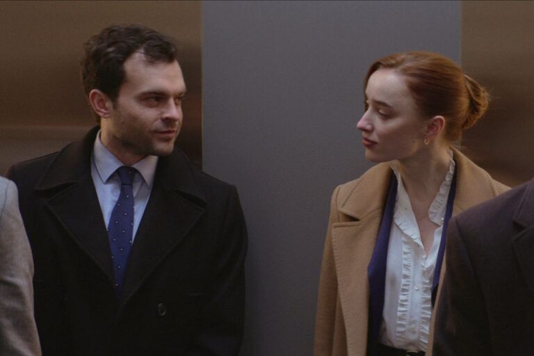 Delicate Frill Front Blouse worn by Phoebe Dyvenor as Emily in Fair Play
