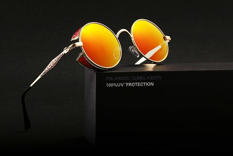Gift Idea for Mizu, Taigen, Akemi, Ringo Blue Samurai - Orange Sunglasses