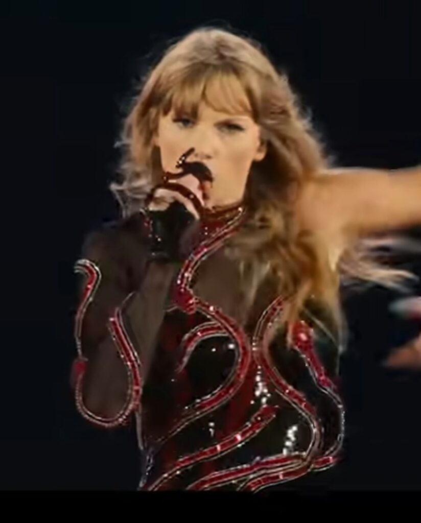 Taylor Swift Outfits The catsuit of catsuits Taylor in Robert Cavalli for the Reputation Era