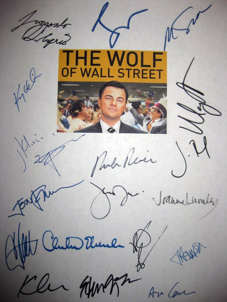 The Wolf of Wall Street Signed Film Movie Script Screenplay