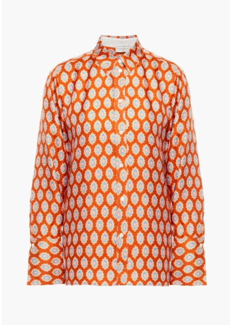 Victorine LaFourcade’s Shirt Shirts in The Fall of the House of Usher orange