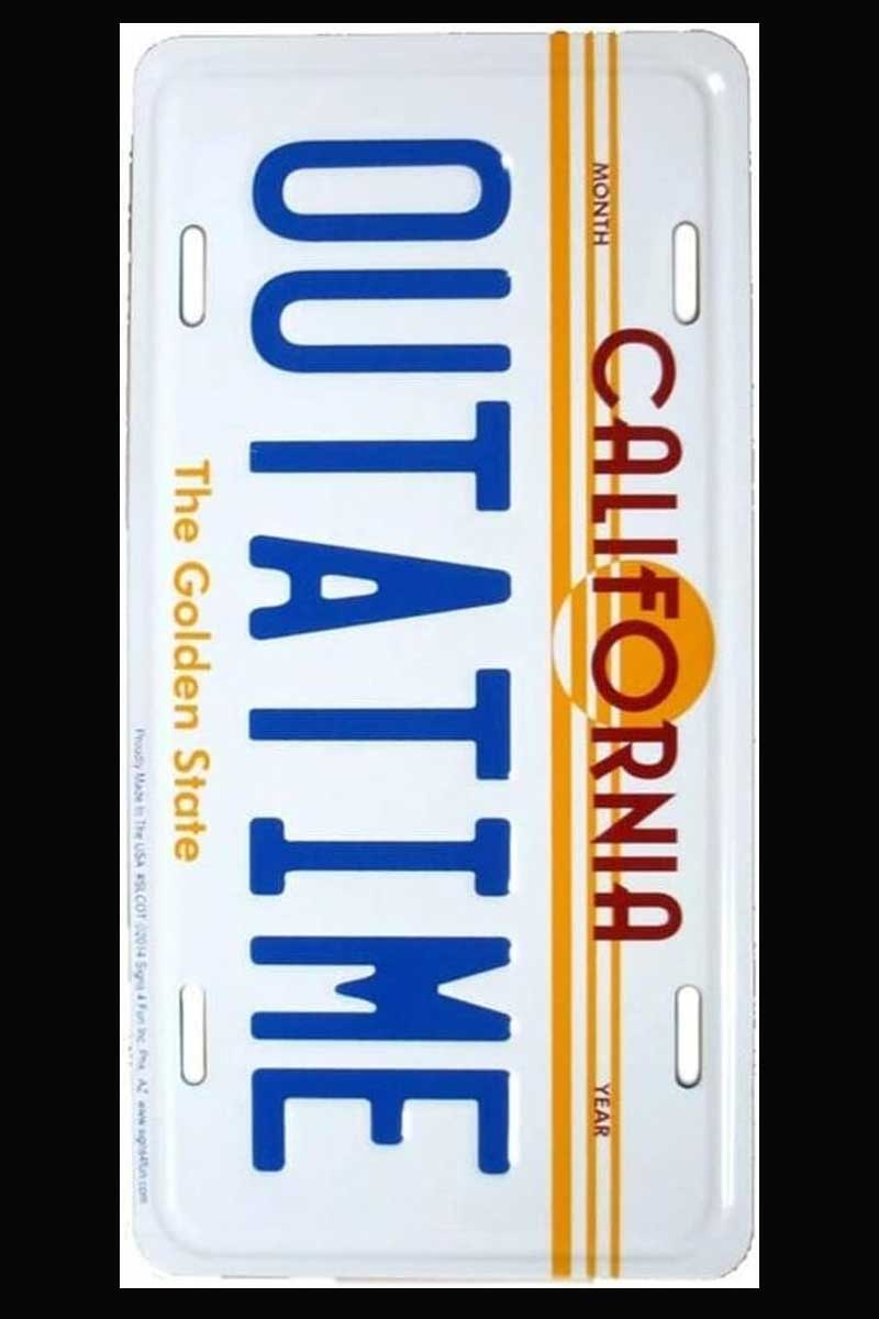 Back to the Future Gifts "OUTATIME" License Plate