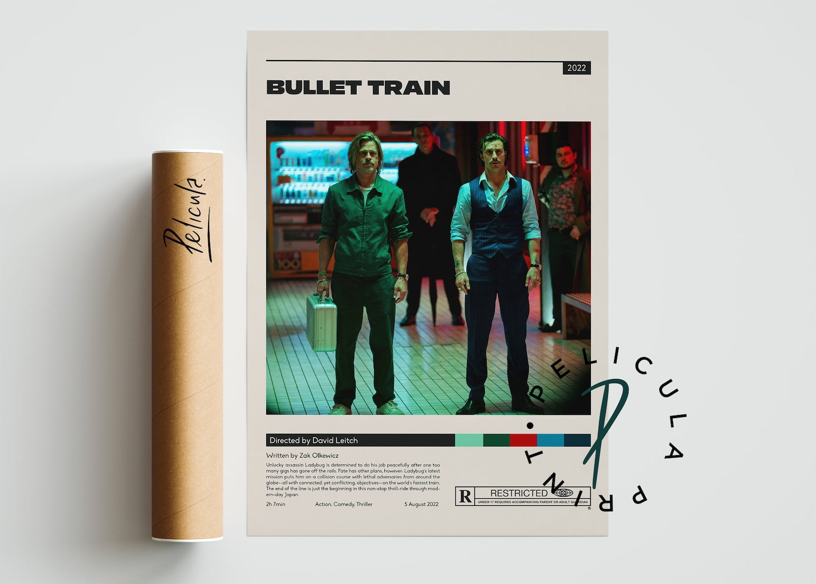 Bullet Train Gift Ideas Retro Style Poster