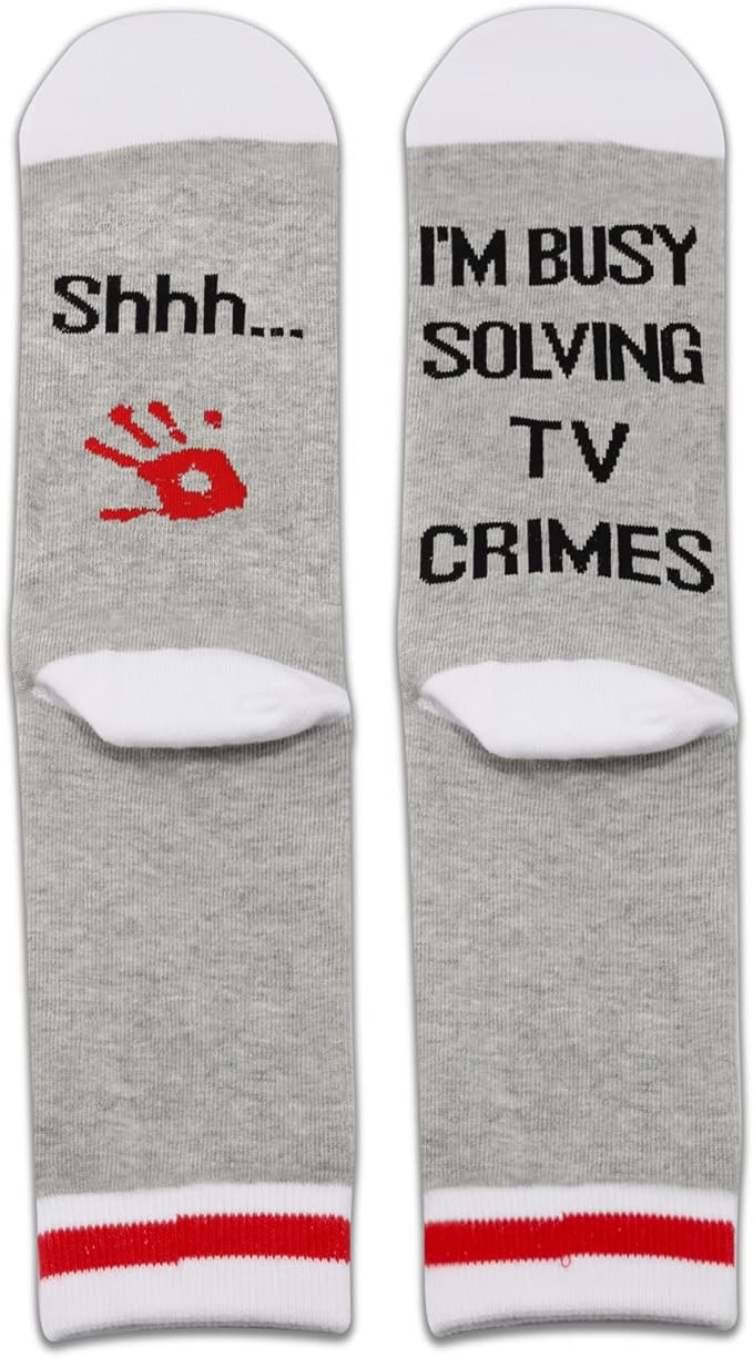 Criminal Minds Gifts "I'm Busy Solving TV Crimes" Socks
