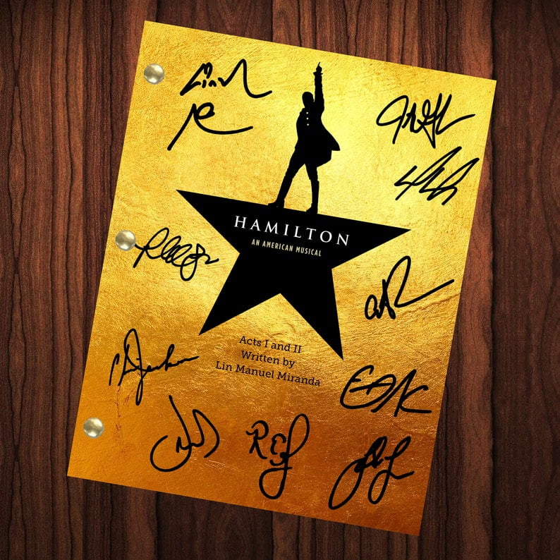 Hamilton Gifts Autographed Hamilton Musical Script
