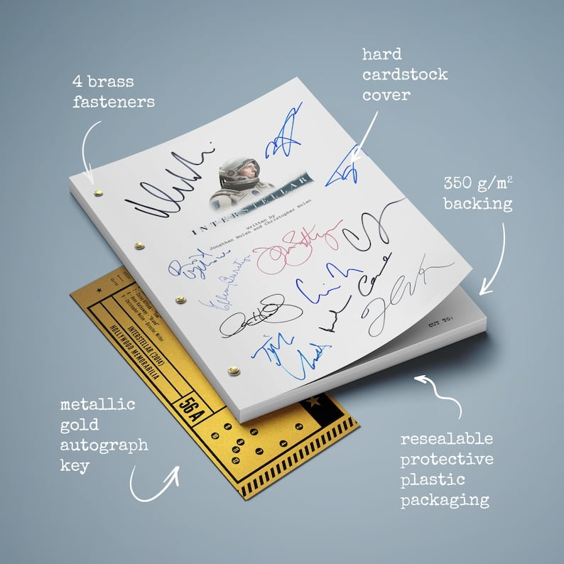 Interstellar Gifts Interstellar Autographed Screenplay
