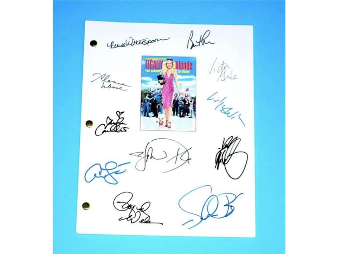 Legally Blonde Gifts Signed Legally Blonde Movie Script